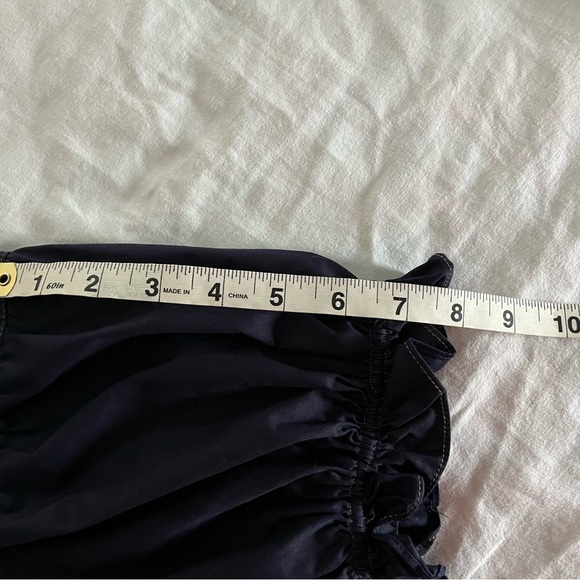 Sofie The Label Blue Exaggerated Puff Sleeve Cropped Button Up Blouse Sz  L EUC - Picture 14 of 16